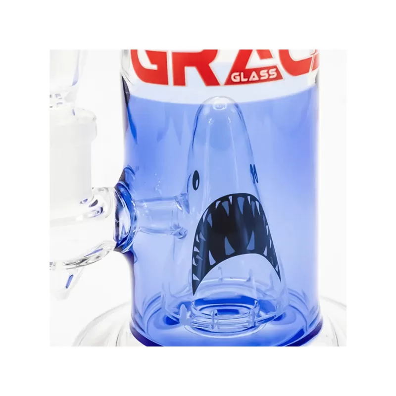 GRACE GLASS Shark Attack Bong – Ocean Blue (27cm) - Image 2