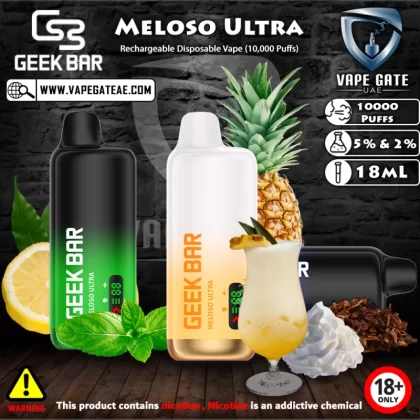 Geek Bar Meloso Ultra Rechargeable Disposable Vape (10,000 Puffs) - 50 mg / Lemon Mint