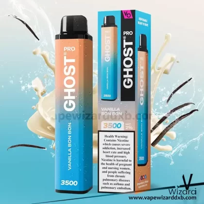 Vapes Bars Ghost Pro 3500 Vanilla Bon Bon Disposable Vape - Vapewizarddxb