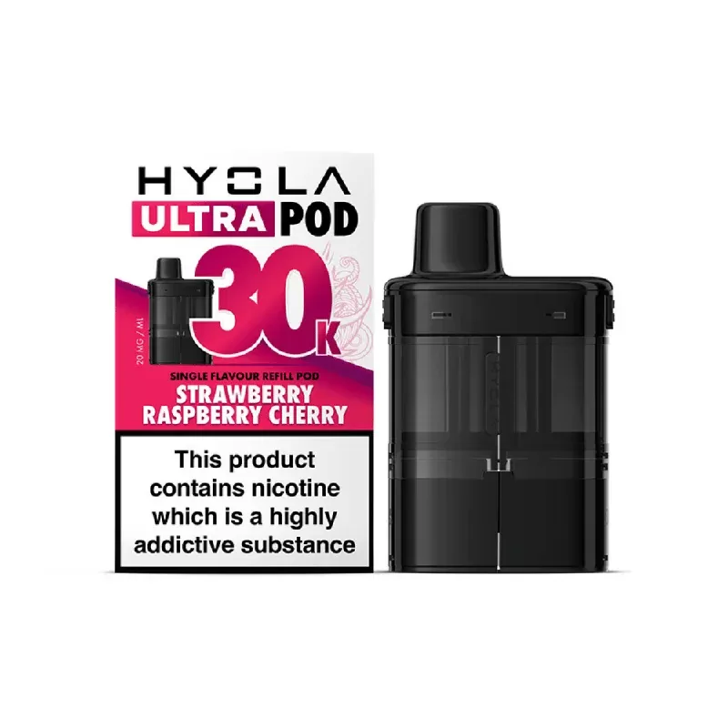 Hyola Ultra 30K Prefilled Replacement Pods Strawberry Raspberry Cherry