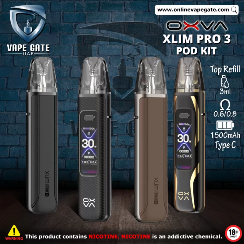 OXVA XLIM Pro 3 Kit - Black Leather - Onlinevapegate