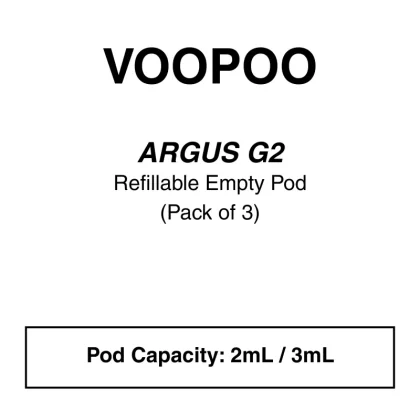 Voopoo – Argus G2 Replacement Top Fill Pods – Pack of 3 - 0.4 ohm, 0.4 ohm (2ml); Vape Product, Vape Product