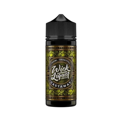 Wick Liquor 100ml E-Liquid Shortfill Castaway - Nicotine Strength#0mg (EBC92A)