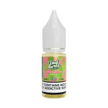 Cloud Nurdz Watermelon Apple Nic Salt Vape Juice - 10 Pack - Strength 20mg