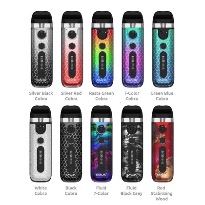SMOK Novo 5 Pod System Kit 900mAh 30W - Color#Fluid Black Grey>Black Carbon Fiber>Black Cobra>7-Color Cobra