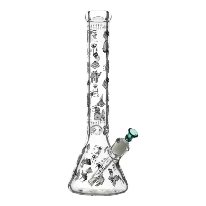 Glow in the Dark Hieroglyphic Beaker Bong – 16in - Ejuicewarehouse