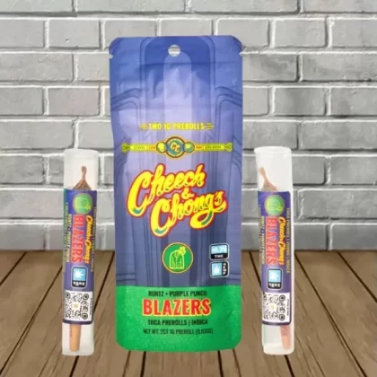 Cheech And Chong’s Blazers Premium THCa Pre-Rolls 2ct - flavor#Runtz + Purple Punch>Maui Wowie + Cherry Kush>GMO + Biscotti>RS11 + Northern Lights