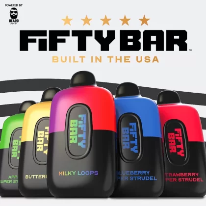 FIFTY BAR "Black Series" Powered by BEARD VAPE Co. 20K Puff Disposable Device - 20000 Puffs