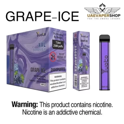 Yuoto Vape Xxl Grape Ice 2500 Puffs Disposable Vape Uae