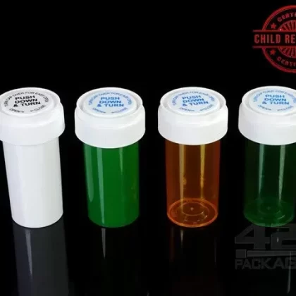 Child Resistant | Opaque Green Reversible Cap Vials | 13dr – 2g – 275 Count