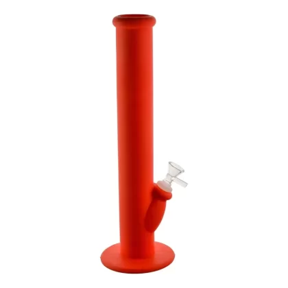 Silicone Straight Shooter Bong – 14.5in - Color#Neon Green>Red>White
