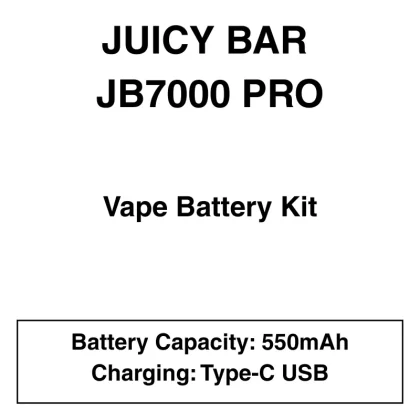 Juicy Bar Pro JB7000 – Vape Battery Kit – 550mAh