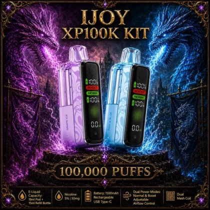 iJoy XP100K Refillable Disposable KIT TEXAS COMPLIANT - Peach Slush - Vapeciga