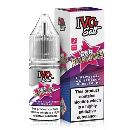 Strawberry Watermelon Bubblegum By I VG Bar Favourites 10ml - Nicotine Strength#10mg (Salt)>20mg (Salt)