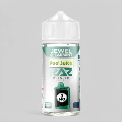 Pod Juice X Raz – Jewel Spearmint 100mL Freebase E-Liquid - Vape Product, Vape Product