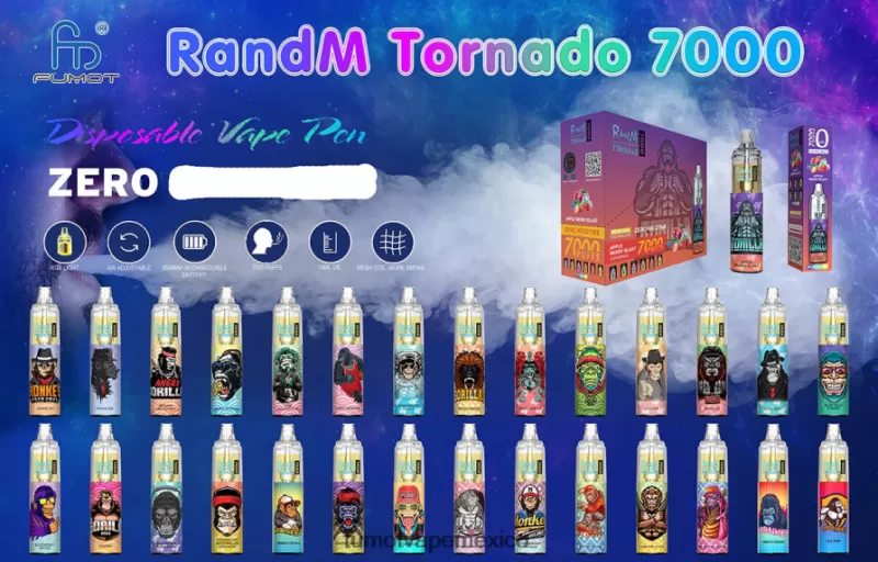 Fumot Tornado 7000 vapeador desechable 0% – 14ml (1 pieza) sangre de tigre H0XPTX544 Fumot Vape Sale - Fumotvapemexico