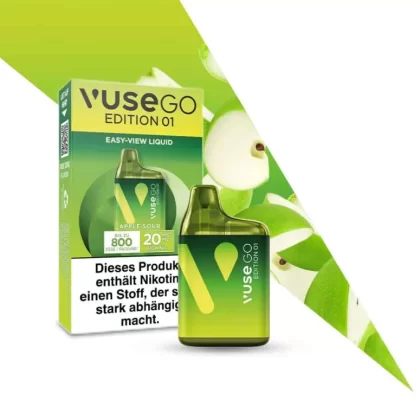 Vuse Go 800 – Apple Sour - Benzoesäure, Propylenglykol; 20mg/ml