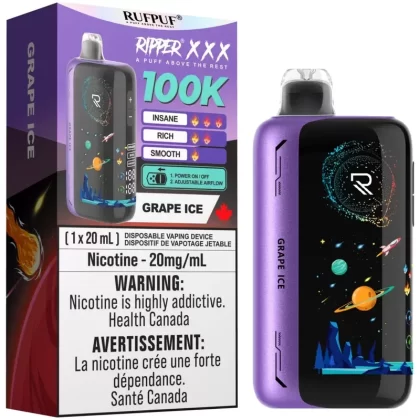 RUFPUF RIPPER XXX 100K Disposable Vape – Grape Ice