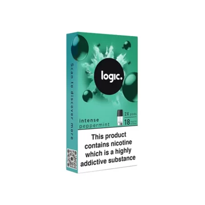 Logic Peppermint Vape Pods (2 Pack) - Nicotine Strength#Intense 18mg>12mg>6mg>0mg
