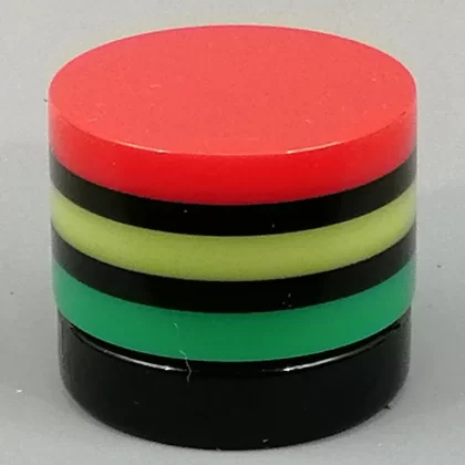 5ml Black Glass Container with Acrylic w/Rasta Inlay Top by PhattPiggie