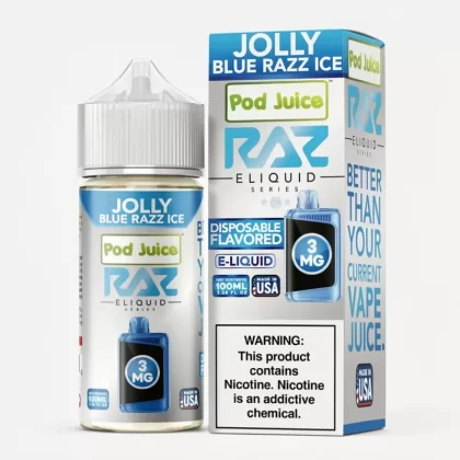 Jolly Blue Razz ICE – Pod Juice x Raz 100mL USA Menthol