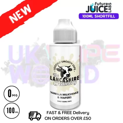 The Lancashire Creamery Vanilla Milkshake & Wafers Eliquid 100ml