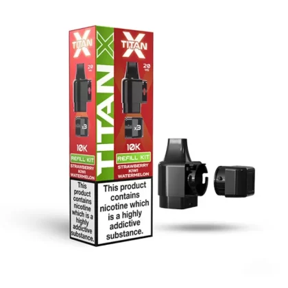 Titan X Prefilled Replacement Pod Pack - Nicotine Strength#20mg (Salt)~Flavour#Strawberry Kiwi Watermelon>Blueberry Sour Razz>Strawberry Raspberry Cherry Ice>Cool Mint>Banana Ice>Pink Burst>