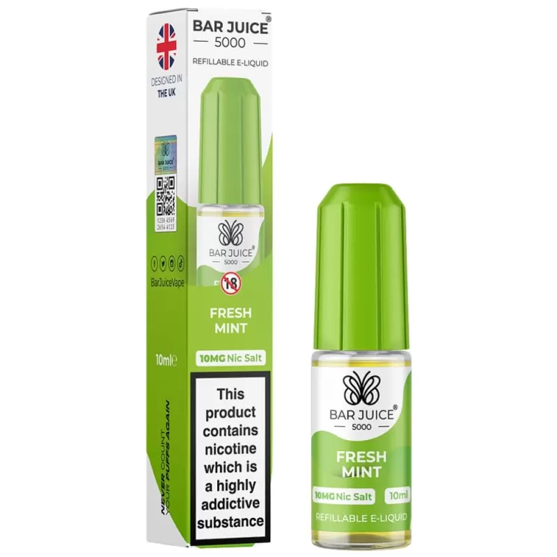 Fresh Mint Nic Salt E-Liquid by Bar Juice 5000 (10ml) - 20mg