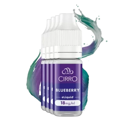 Cirro E-Liquid Vape E-Juice Blueberry 10ml x 4 bottles – 50-50 pg-vg 18mg