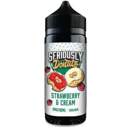 Strawberry & Cream Shortfill E-Liquid Seriously Donuts Series by Doozy Vape Co (100ml) - 0mg