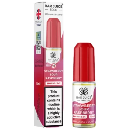 Strawberry Sour Raspberry Nic Salt E-Liquid by Bar Juice 5000 (10ml) - 20mg