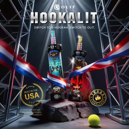 Built in USA | OLIT HookaLit 40K Puff Disposable E-Hookah - 40,000 Puffs - Peach Mango Watermelon