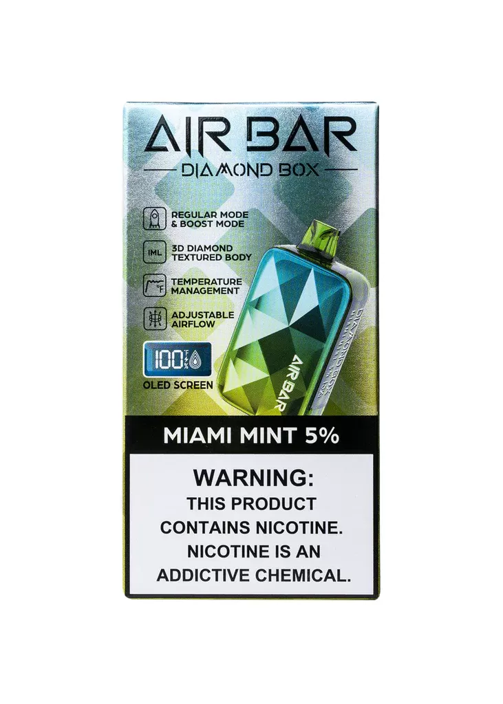 AirBar Diamond Box Disposable-Miami Mint 50mg (20000 Puffs) - Image 3