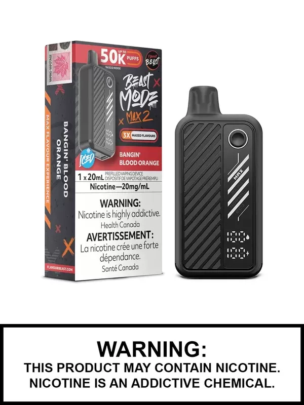 Bangin Blood Orange Iced Flavour Beast Beast Mode Max 2 Disposable Vape