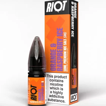Orange & Raspberry Ice Nic Salt E-Liquid - Riot X - 10mg - PG 50%