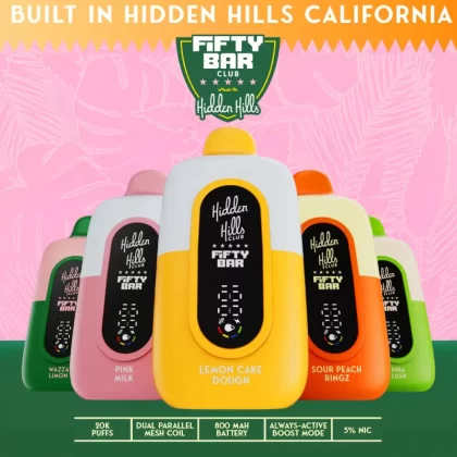 Hidden Hills x FIFTY BAR 20K Puff Disposable Device - 20000 Puffs - Pink Milk