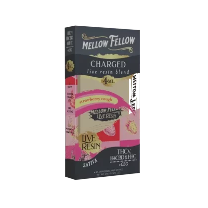 Mellow Fellow Charged Blend 4ml Live Resin Disposable Vape Strawberry Cough