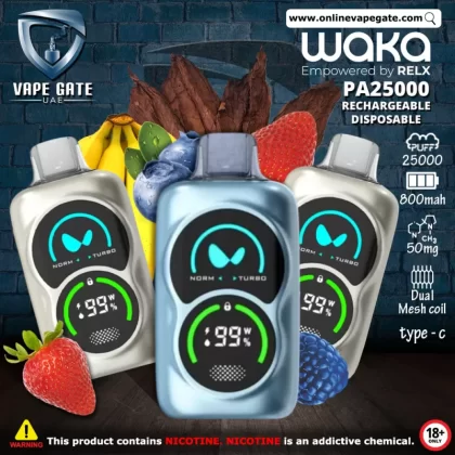 Waka PA25000 Rechargeable Disposable Vapes (25,000 Puffs) - 50 mg / VCT