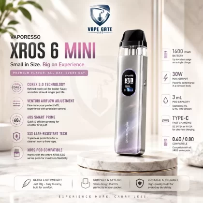 Vaporesso Xros 6 Mini 1600mAh Pod System - Plume Blue