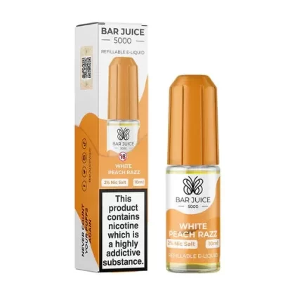 Bar Juice 5000 White Peach Razz Nic Salt Vape juice 10ml - Nicotine Strength#10mg>20MG