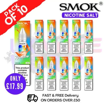 Rainbow Smok Nic Salt E Liquid BOX OF 10