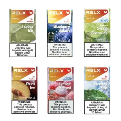 RELX Pod Pro 2 Pre-filled Pod Cartridge 1.9ml - Flavor and Strength#Lime Ice (3%)>Green Grape Ice (3%)>Plum Ice (3%)>Blueberry Splash (3%)>Lychee Frost (3%)>Menthol Xtra (5%)>Cherry Lime (5%