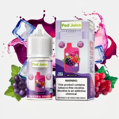 Sakura Grape PJ5000 SALT – Pod Juice – 30mL | Menthol EJuice