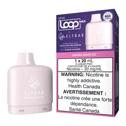 STLTH Loop Max X Elf Bar E-Liquid Pod Pack - Sakura Grape Ice 20ml - 20mg/ml