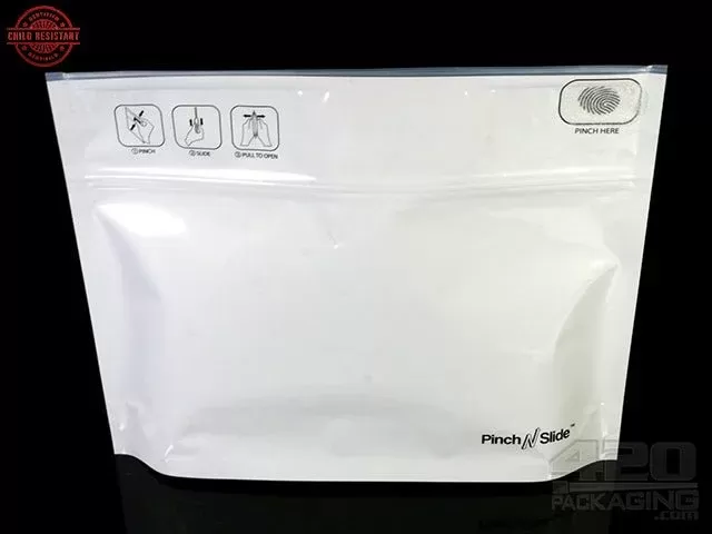 12″x9″ White Pinch N Slide ASTM Child Resistant Exit Bags 1000/Box