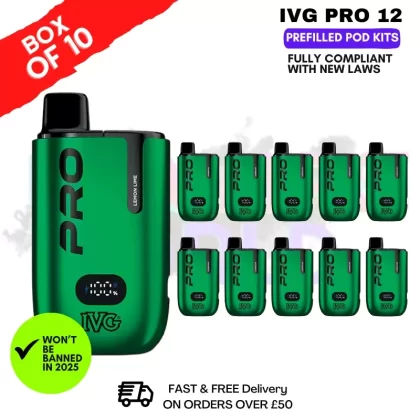 Lemon Lime IVG Pro 12 Box Of 10 Vape Kits