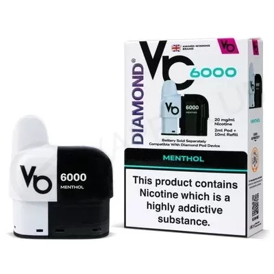 Menthol Vapes Bars Diamond 6000 Refill Pack