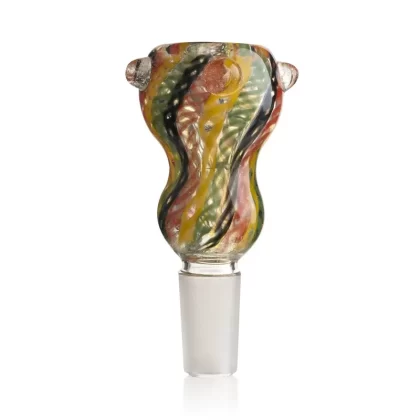 Bowl | Hourglass Rasta Swirl Stripe White Lattacino | 14mm – Rasta