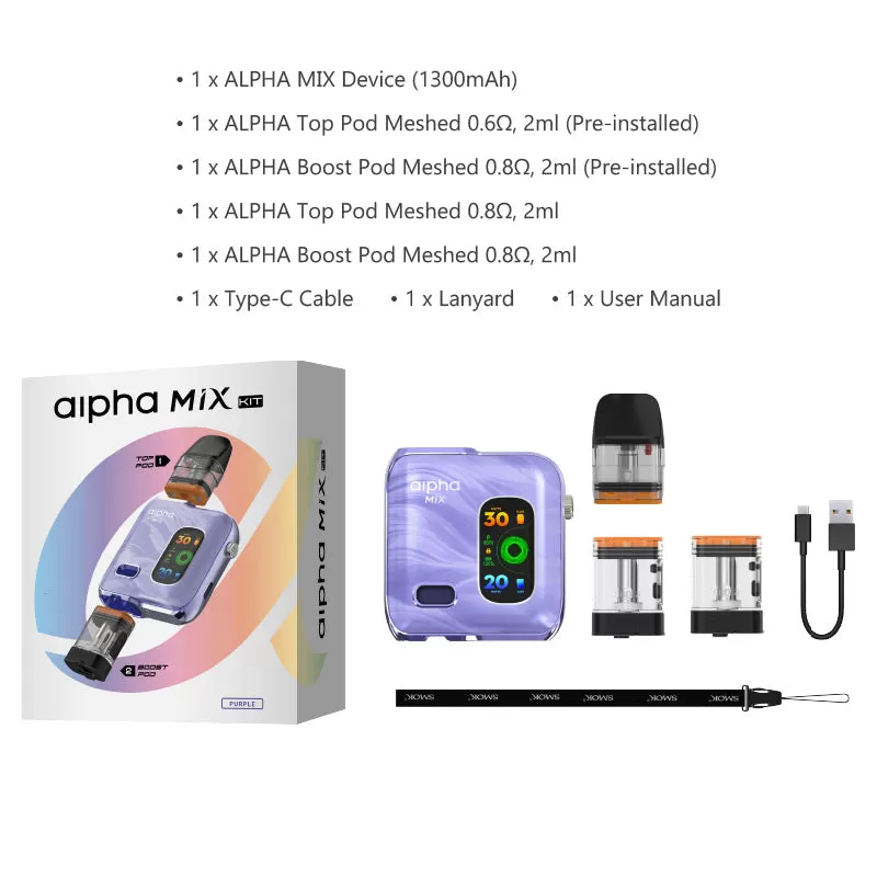 SMOK Alpha Mix Kit 1300mAh - Blue - Image 3