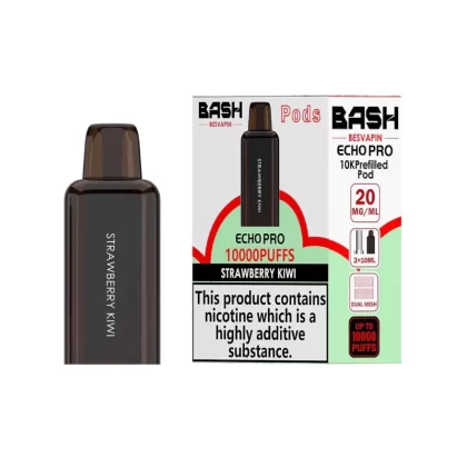 Bash Vape Echo Pro 10K Strawberry Kiwi Replacement Pods – 20mg Nic Salt
